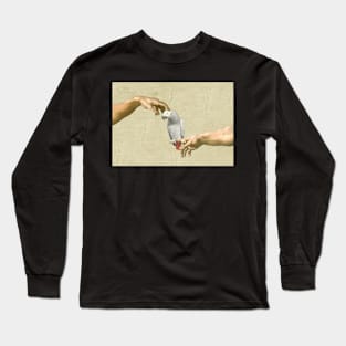 scritching an african grey #full Long Sleeve T-Shirt